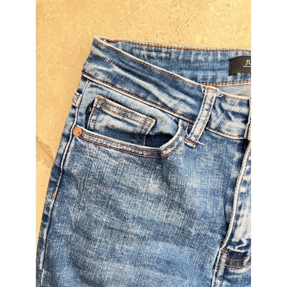 Judy Blue Womens 5/27 Skinny Fit Acid Wash Blue Stretch Jeans JB88158 Retro Boho - Picture 12 of 13
